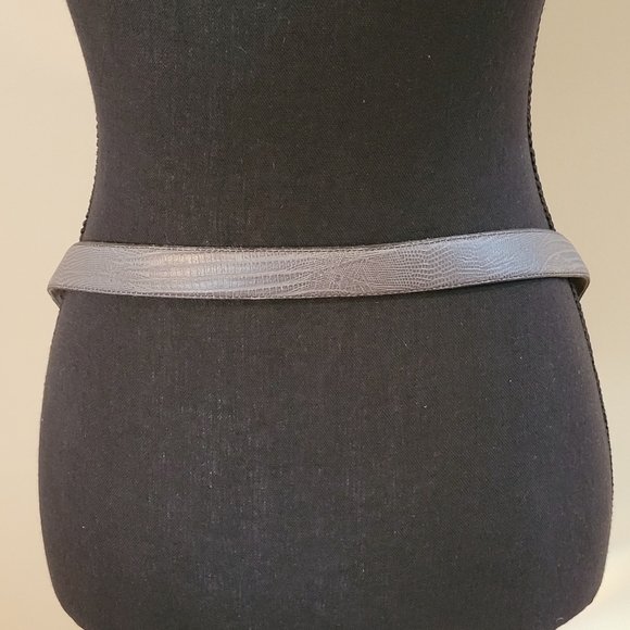 VINTAGE QUO VADIS Elegant Designs Woodwards & Stores Leather Belt, Grey - Picture 4 of 9